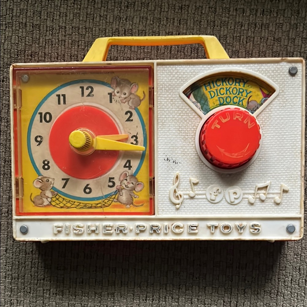 Fisher-Price Red and Yellow Learning Clock Toy